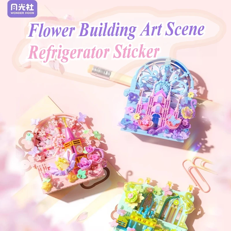 

WONDER MOON Handmade Creative DIY Art Refrigerator Magnet Building Building Block Assembly Model Girl Decoration Kids Toys