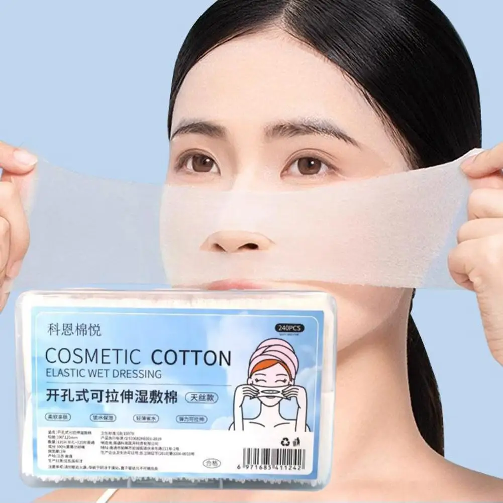 240 Uds. Almohadilla de algodón multifuncional, algodón húmedo, removedor de maquillaje fino estirable, tóner de algodón, mascarilla Facial, papel suave