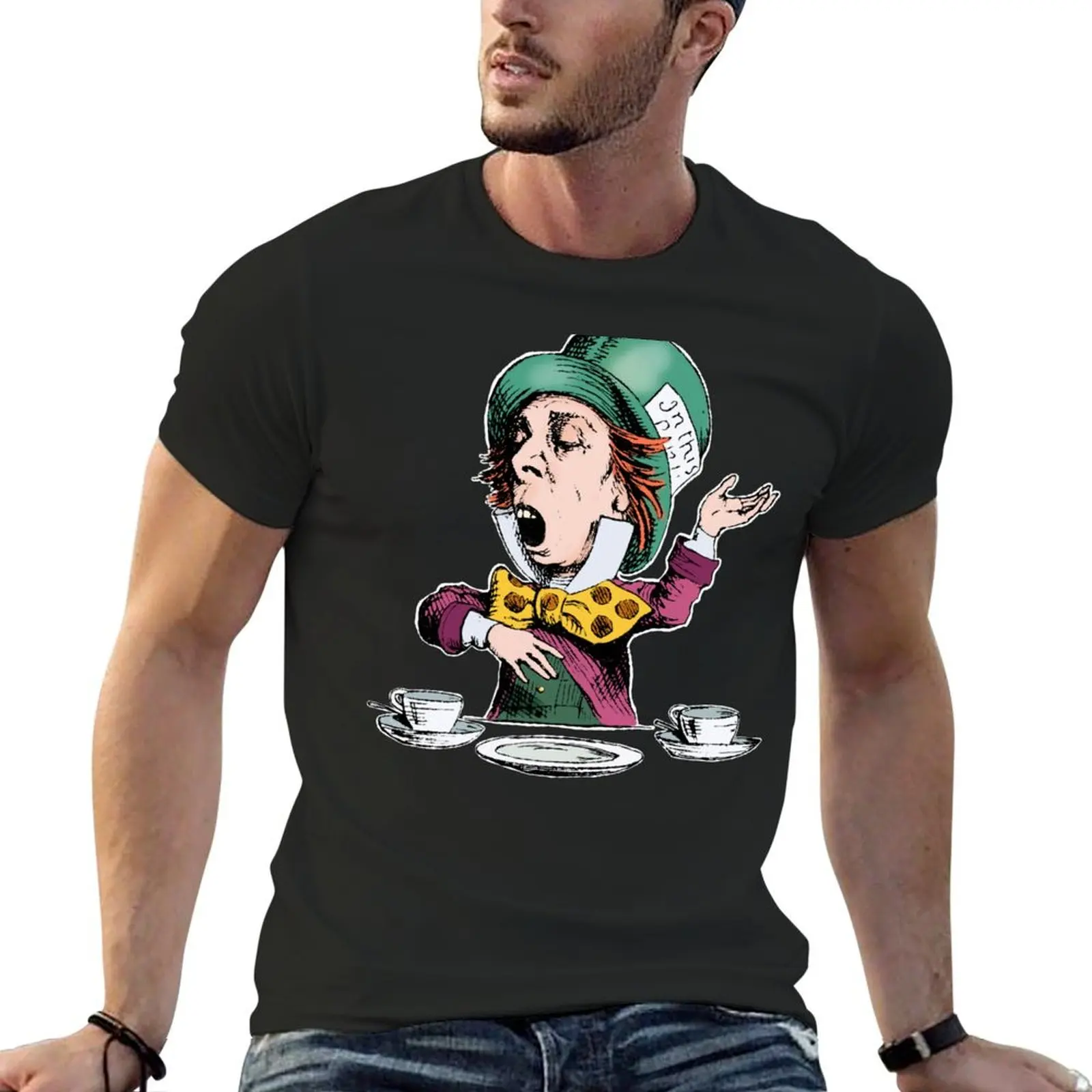 The Mad Hatter T-Shirt heavyweights blanks Short sleeve tee t shirt men