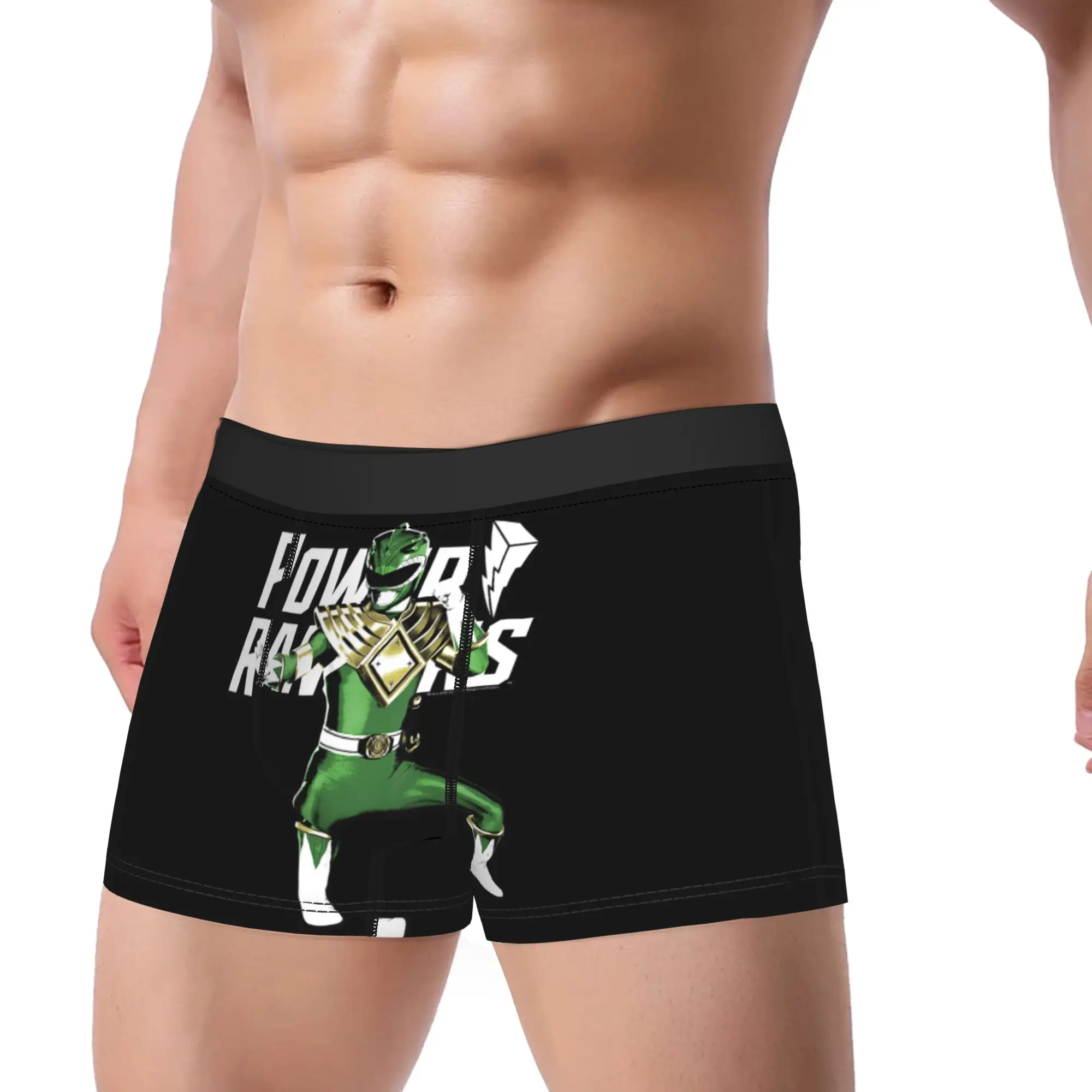 Power Rangers Green Ranger Karate Action Pose Logo boxers  Underpants Homme Panties Comfortable Shorts Boxer Briefs