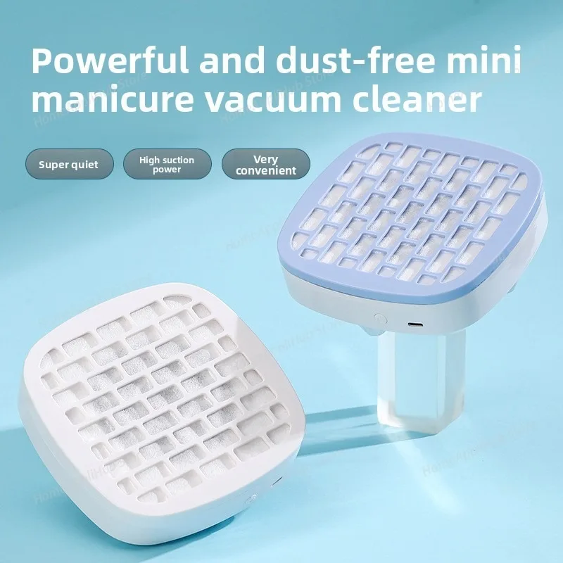 Mini Nail Dust Collector With Filter Cotton Vacuum Cleaner Manicure Machine Tools USB Powerful Low Noise Nail Vacuum Cleaner