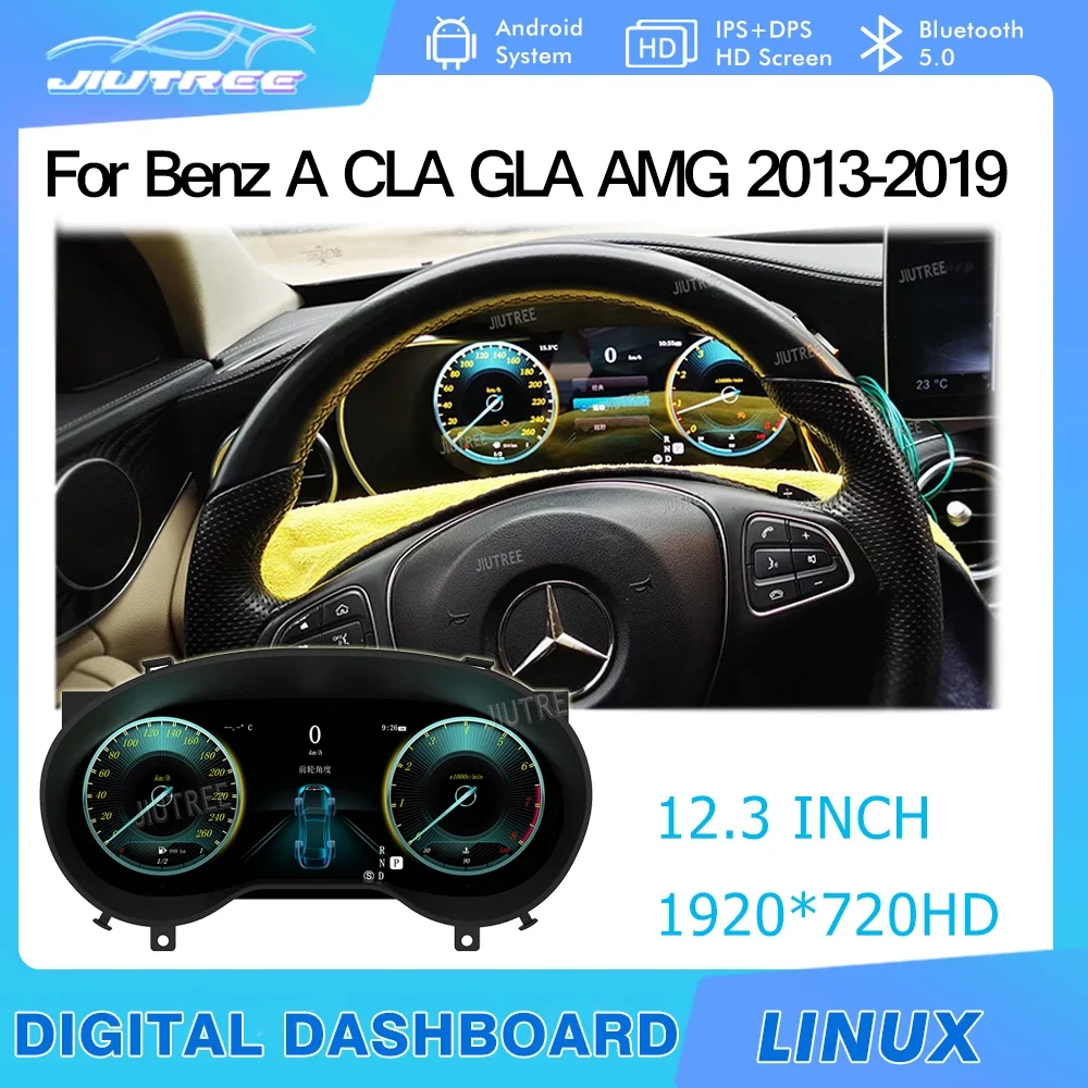 Digital Cluster Virtual Cockpit For Mercedes Benz A CLA GLA AMG 2013-2019 Car Upgrade Refit Dashboard Player Speed Meter Screen