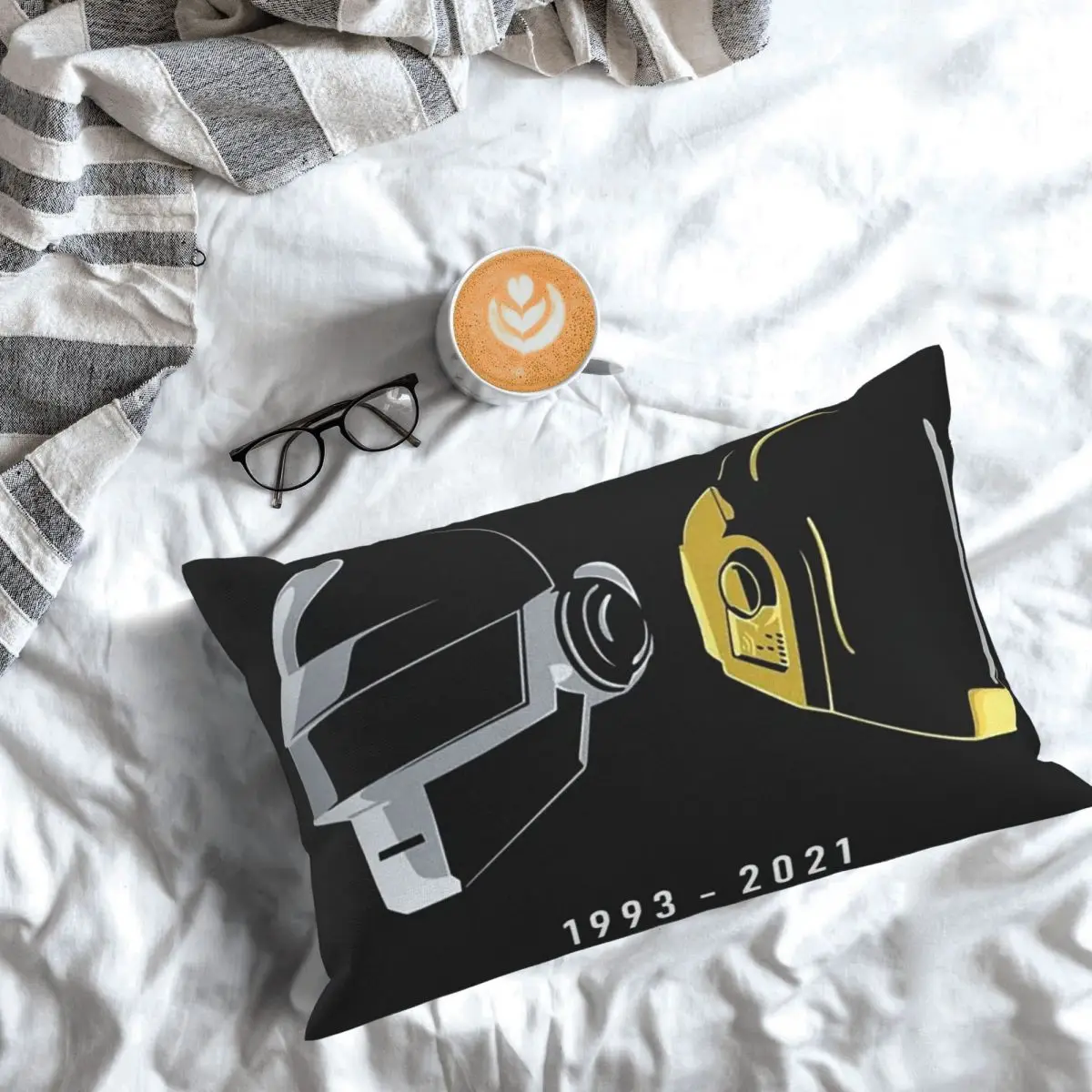 Daft Punk Electronic Music Band Tribute Helmet Art Rectangle Pillowcase Cushion Cover Decor Bedroom Bed Home  Throw Pillow