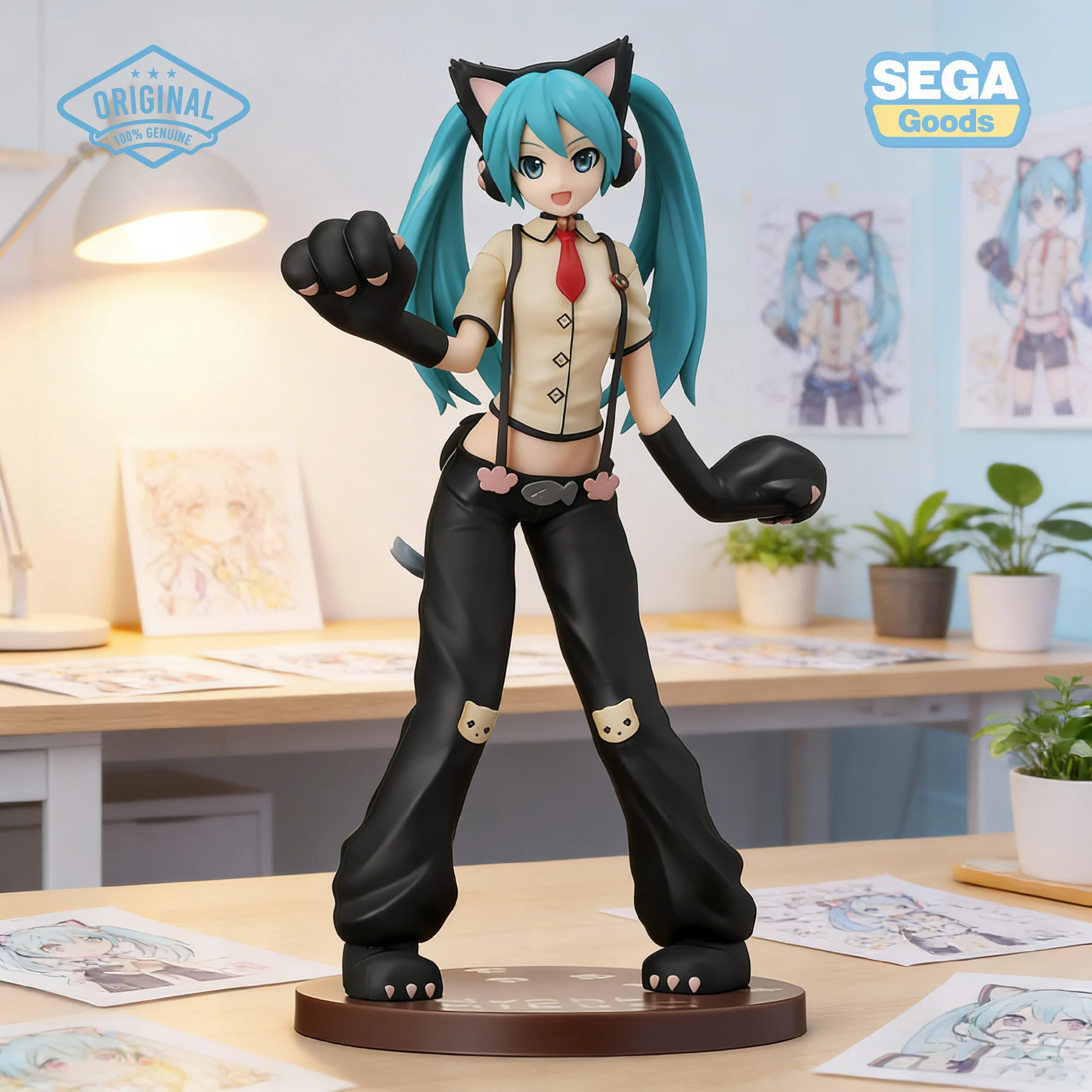 在庫あり-セガ-初音ミク-ニャンコ猫-spm限定フィギュア-project-diva-アーケード-vocaloid-コレクションモデル-ディスプレイ玩具-誕生日プレゼント