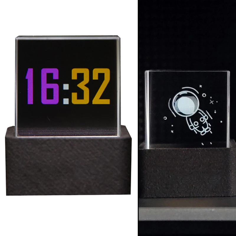 1pc Smart 3D Holographic Weather Clock Real-Time Display & Custom GIF Decor Weather Clock Consumer Electronics 10*6*4.5cm