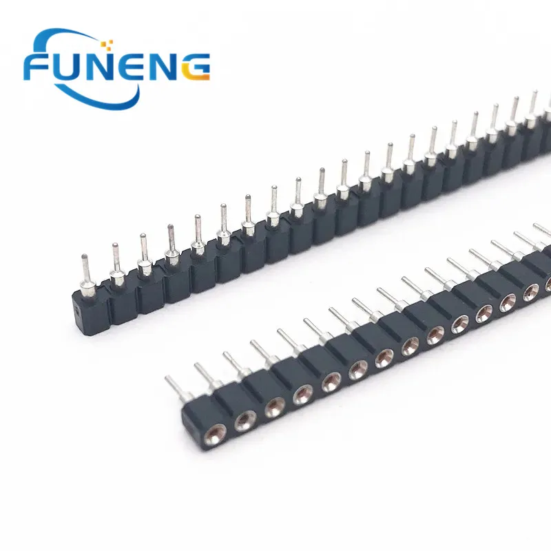 10pcs/lot  1x40P  female headerPin 2.54 Round connector  hole Single inline row needle seat hole row