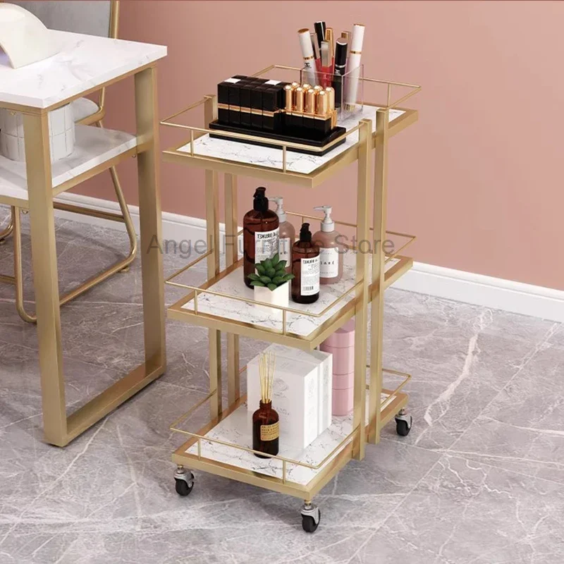 

Storage Aesthetic Trolley Beauty Salon Metal Rolling Utility Salon Trolley Hairdresser Carrello Attrezzi Salon Equipment MQ50TC