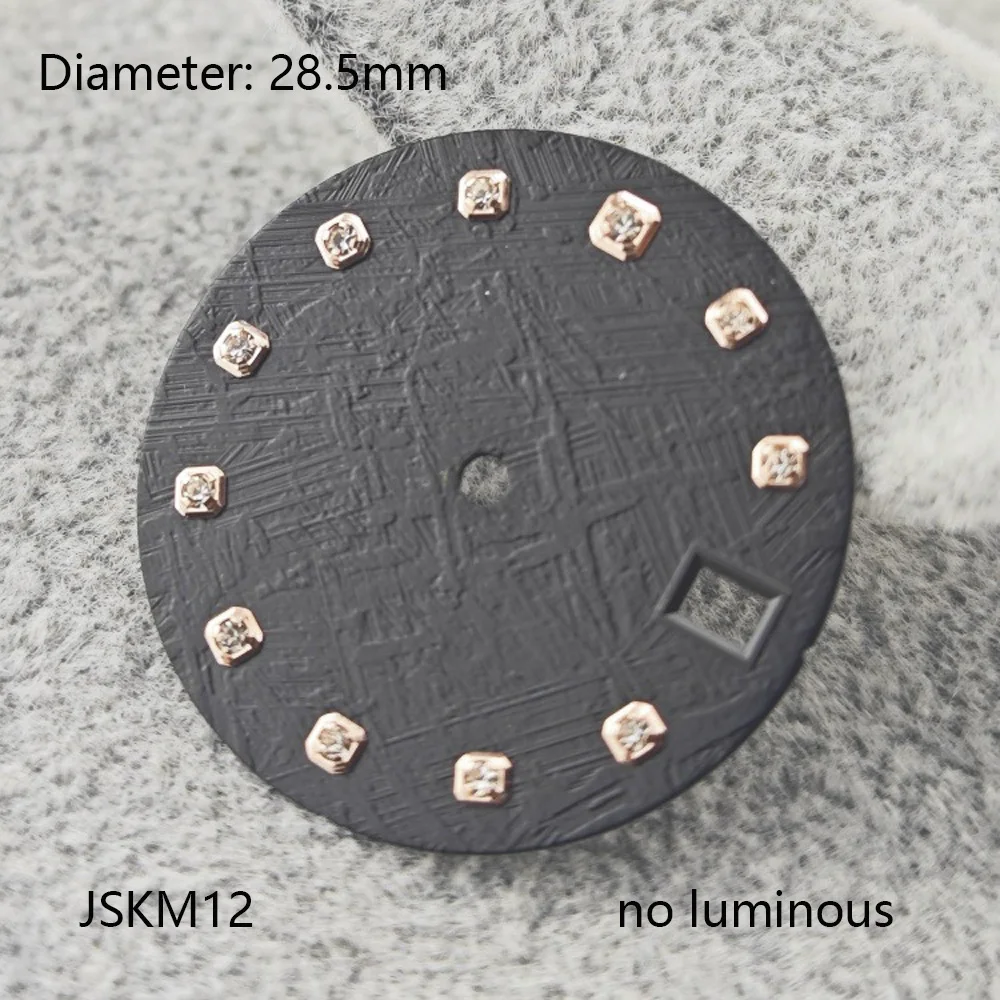 NH35 ダイヤル 28.5 ミリメートル隕石模様のダイヤル nh35 ブルー発光日本 NH35 自動運動 watchmods はロゴをカスタマイズすることができます