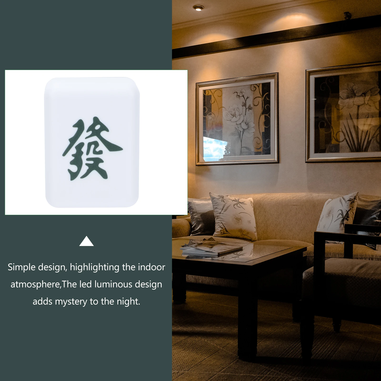 

Rechargeable Creative Modeling Room Decor Desktop Small Mahjong Night Bedroom Scene Lamp Decorative Table Lamp Mahjong Shaped