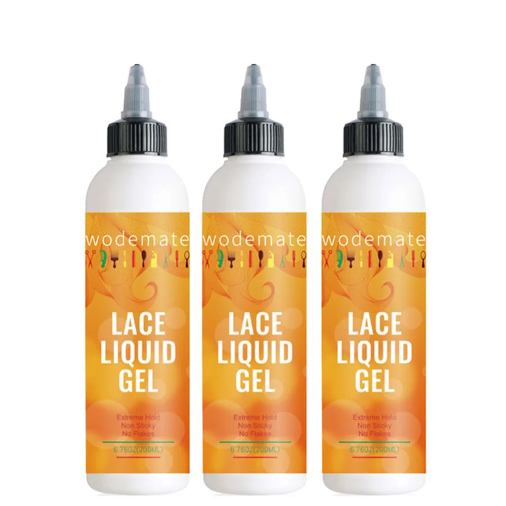 Gel líquido de encaje para peluca, pegamento Invisible transparente para Estilismo de bordes, sin pegamento, 200ml