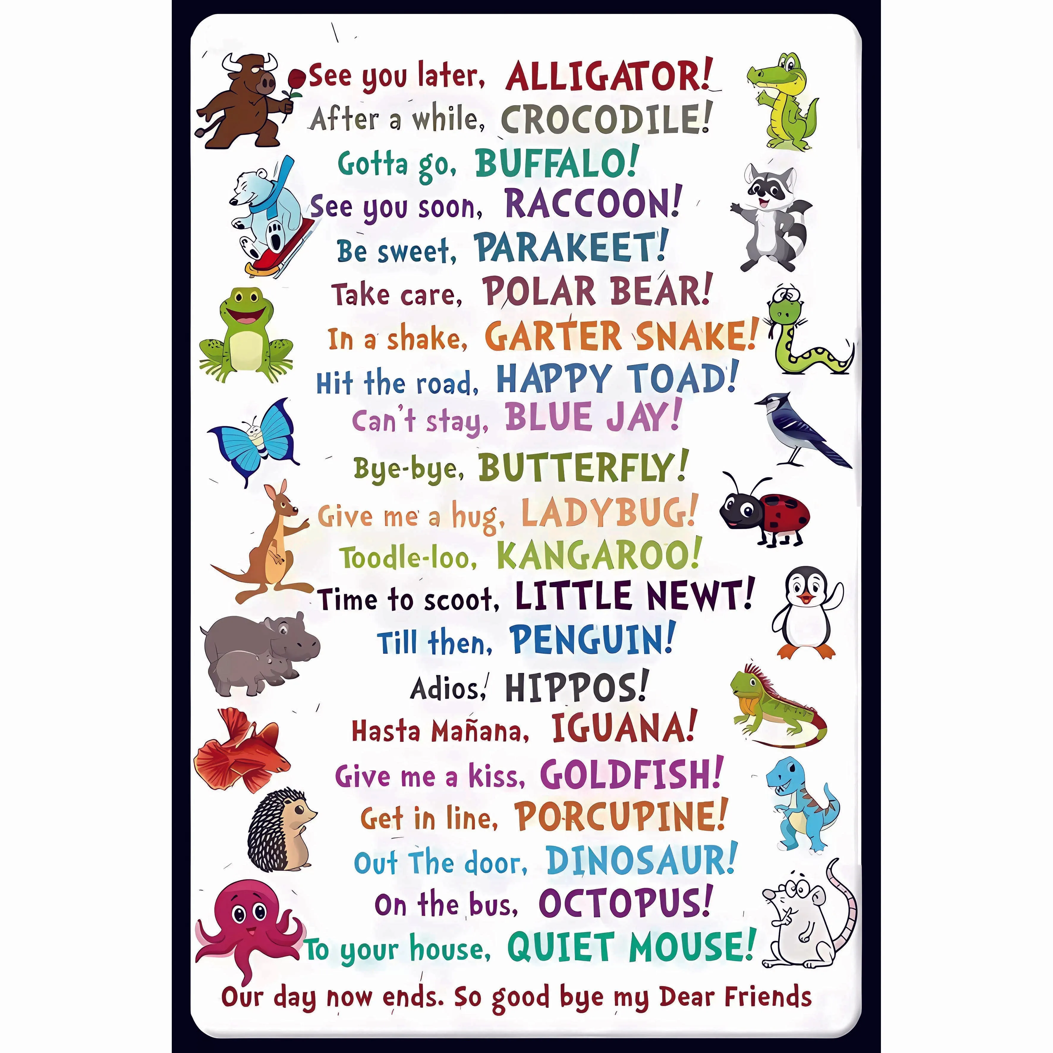 Funny Animal Metal Sign 