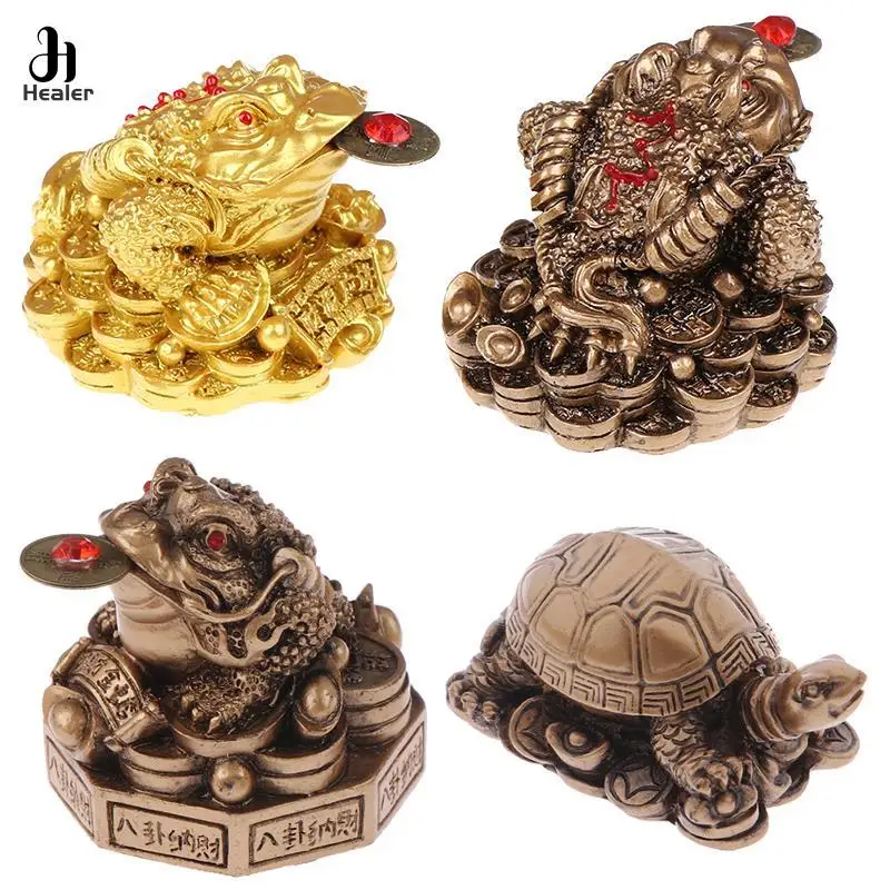 Feng Shui Toad Money LUCKY Fortune Wealth Chinese Golden Frog Toad Coin Home Office Decoration Lucky Gifts Tabletop Ornaments