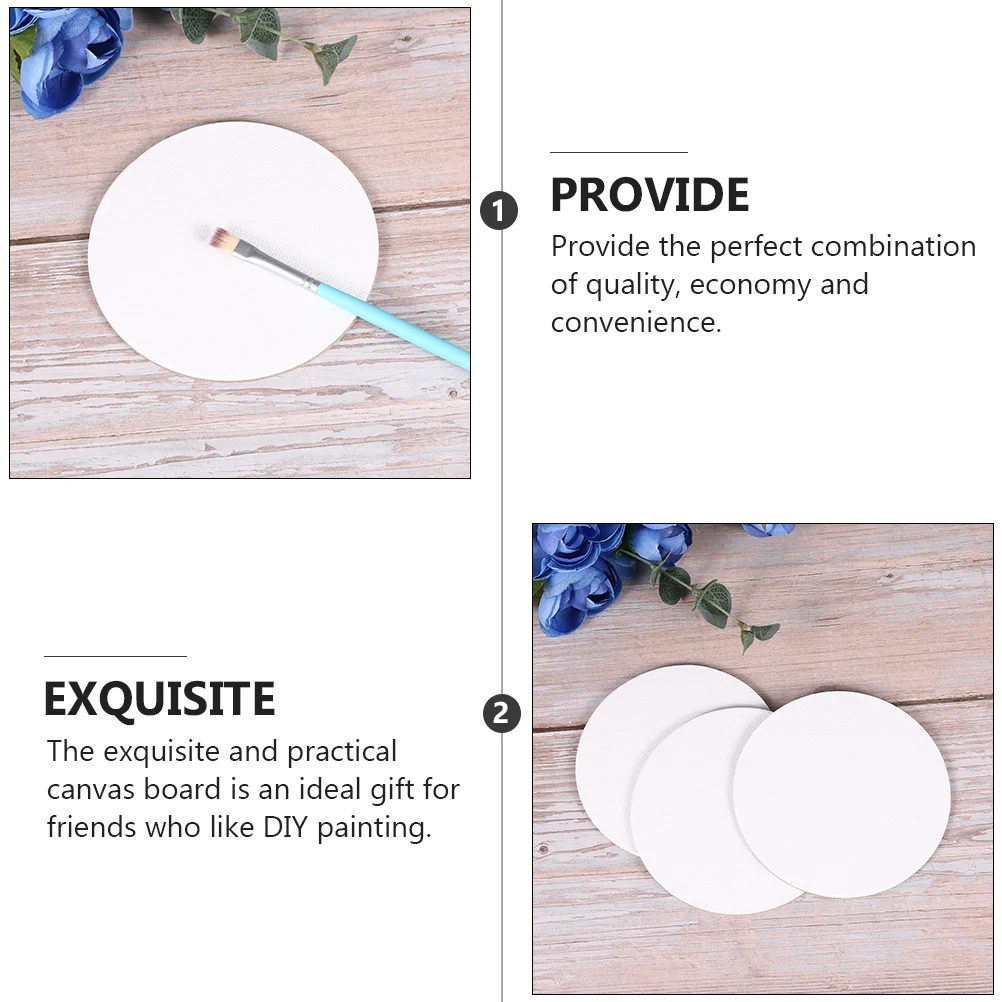 10 Pcs Round Oil Painting Board Canvas Layout Cardboard Pure Cotton Artist Drawing Boards Tools