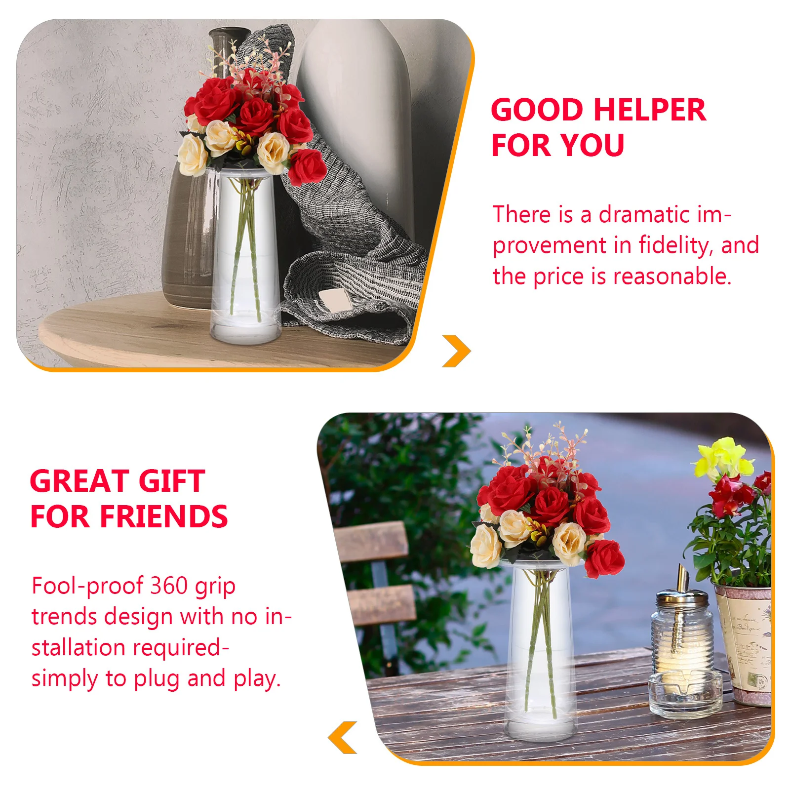 

Glass Craft Vase Transparent Creative Desktop Flower Container Simple Vase Ornament for Living Room Flower Container