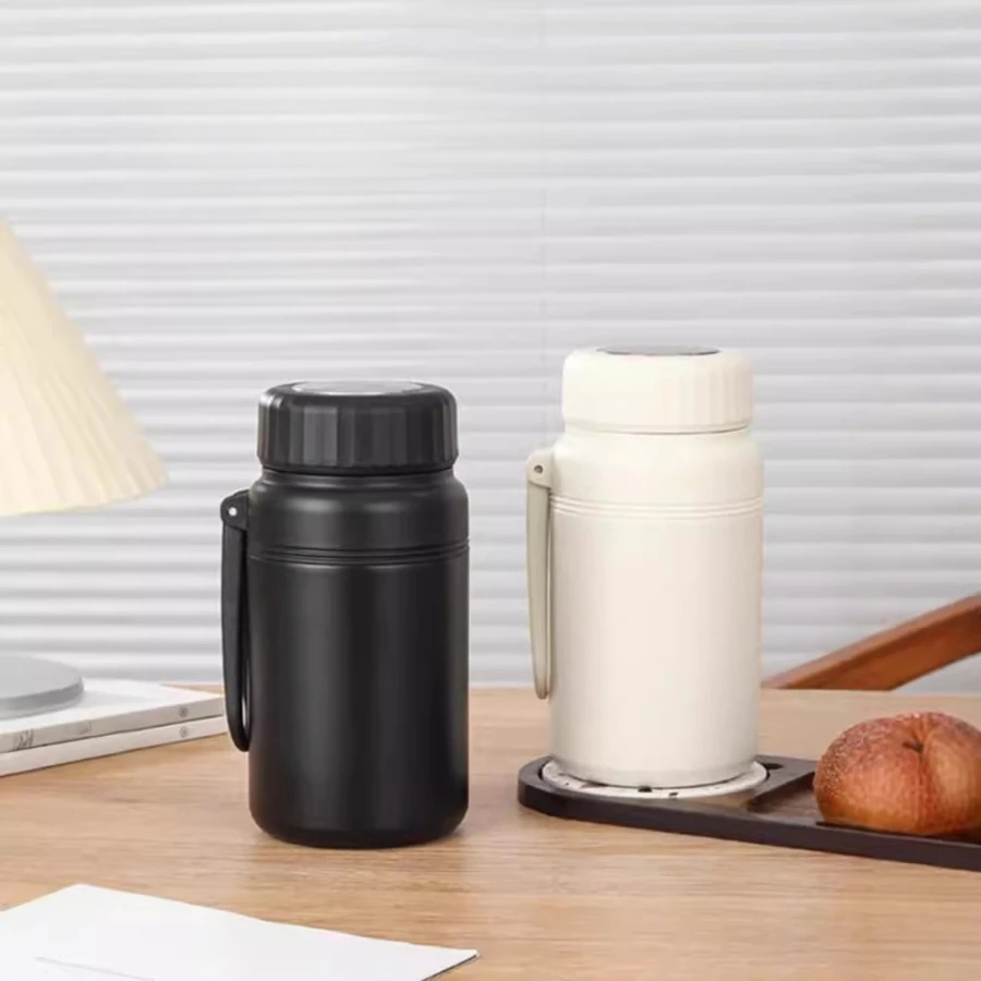 

Simple, high-capacity insulated water bottle for women, high-quality student stainless steel cup with tea strainer, portable