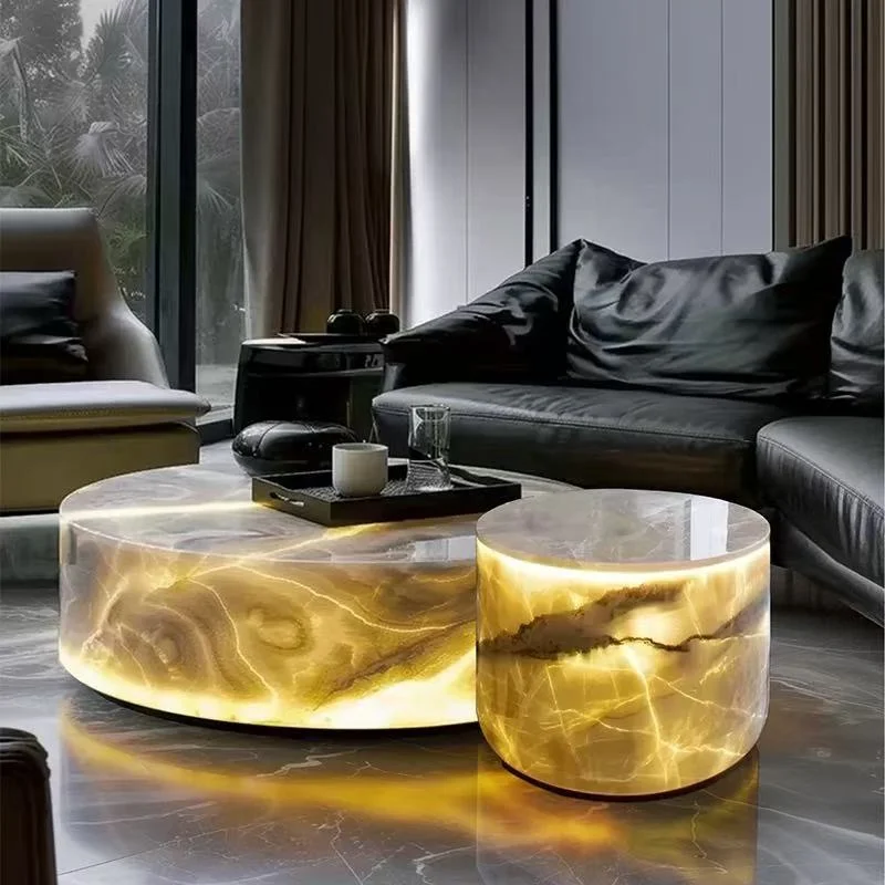 Modern Coffee Table Light  Design Premium Aesthetic Traditional Style Side Table Set for Small Living Rooms