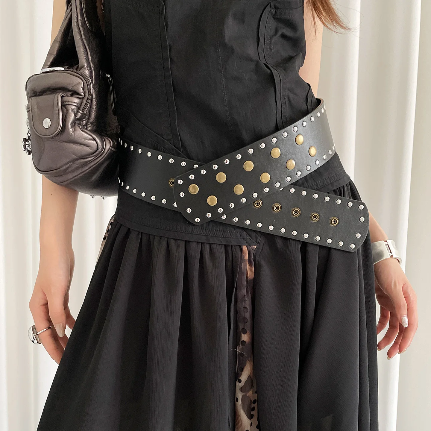 فاسق نمط تنقش الهواء العين الجوف خارج حزام عريض الثقيلة الملمس الهيب هوب موضة حزام العين جو كسول مطابقة فساتين الجينز C