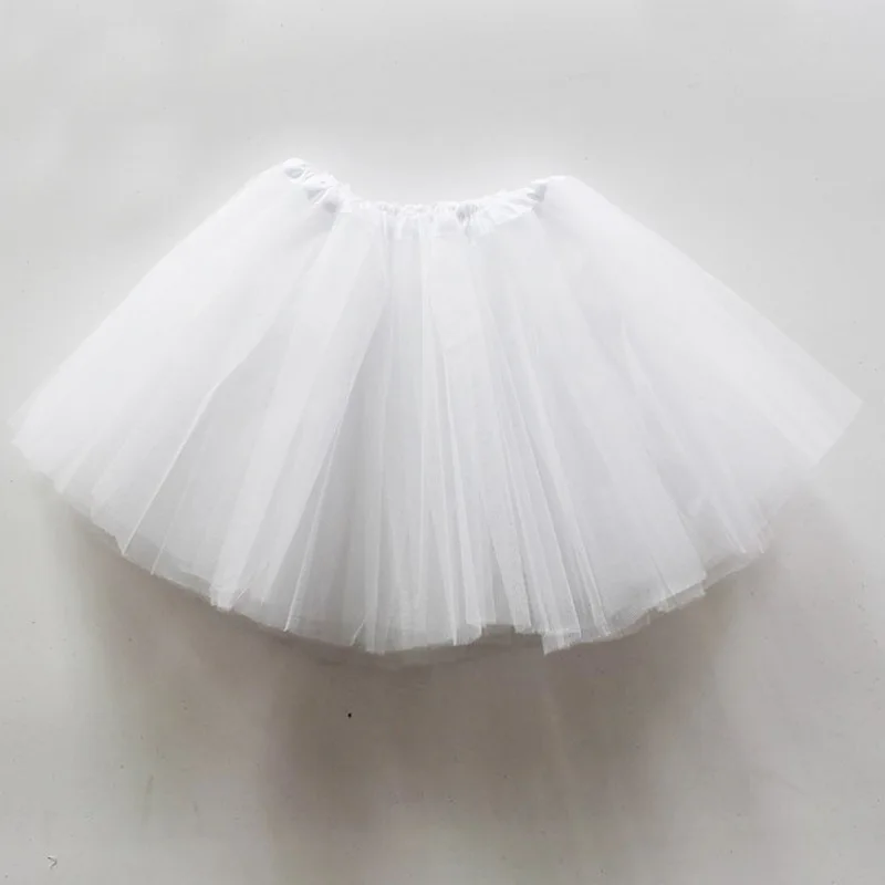 Baby Elastic Ballet Dancewear Tutus Mini Skirt For Birthday Party Dance 3 Layer Tulle Tutu Skirt for Kids Princess 2-8Y Girls