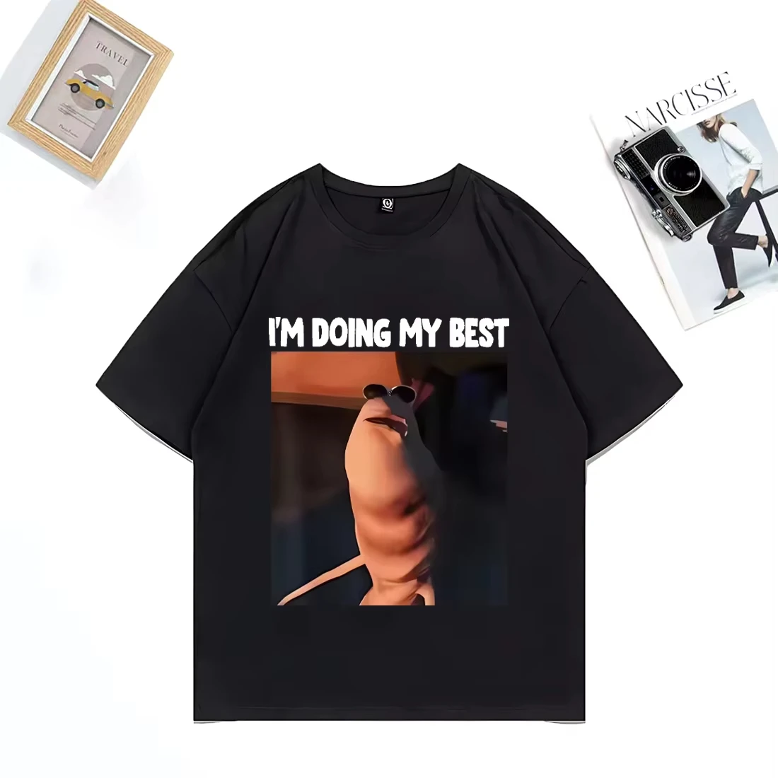 الرجال النساء تي شيرت غير رسمي القطن قصير الأكمام تي شيرت ملابس عالية الجودة مضحك أنا أفعل أفضل ماركوس دودة ميمي تي شيرت #1