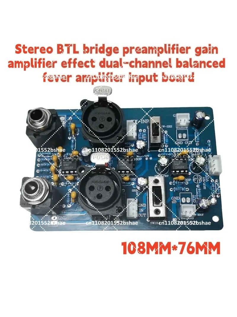 Dual Channel Stereo Balanced Input Gain HIFI Preamp Amplifier Board