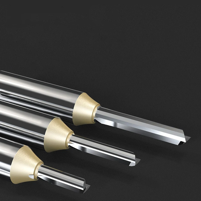 

1Pc 1/2 1/4 Shank Straight Router Bit 2 Flute Woodworking Tools Milling Cutter TCT Alloy