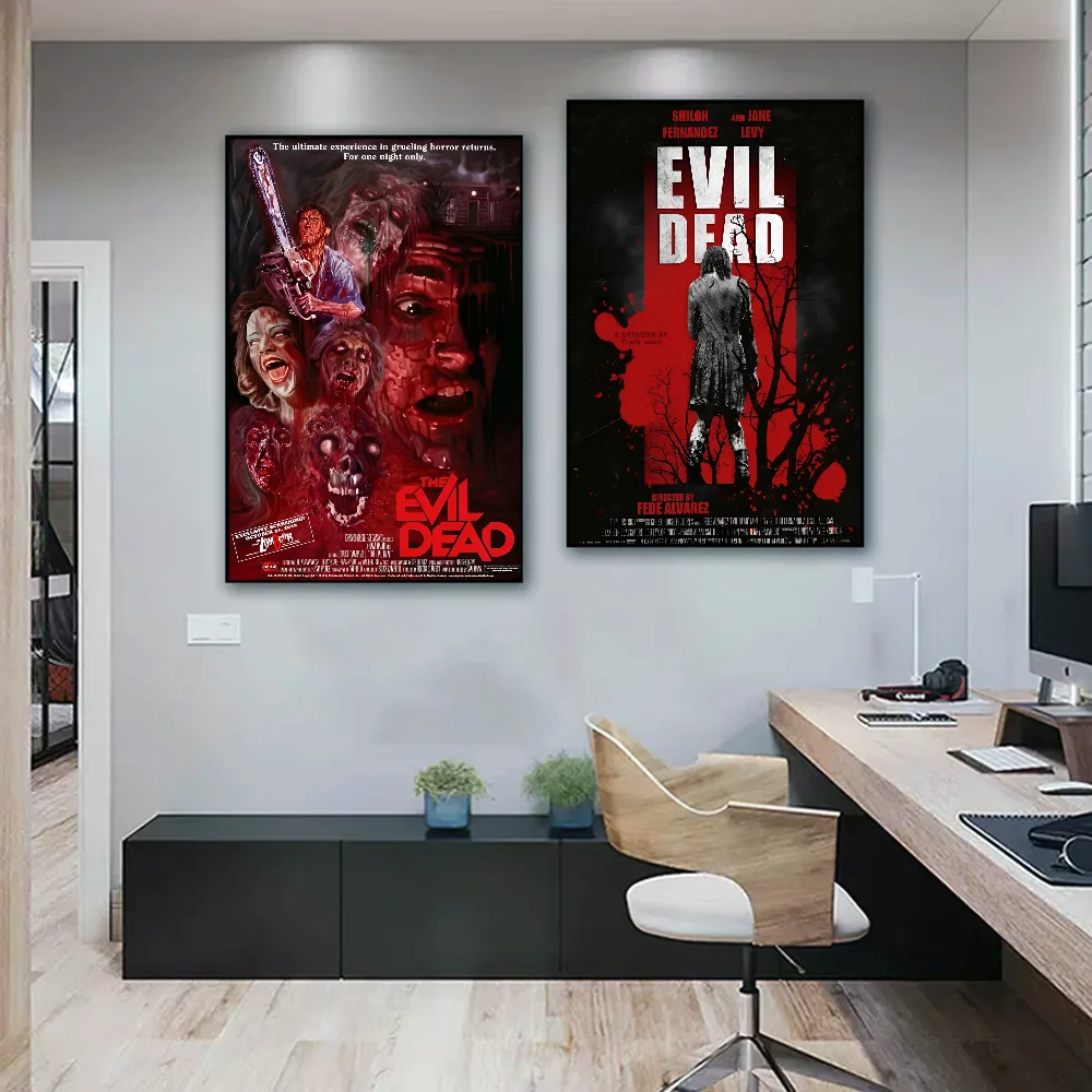 The Evil Dead Movie  Vintage Posters Sticky Retro Kraft Paper Sticker DIY Room Bar Cafe Stickers Wall Painting