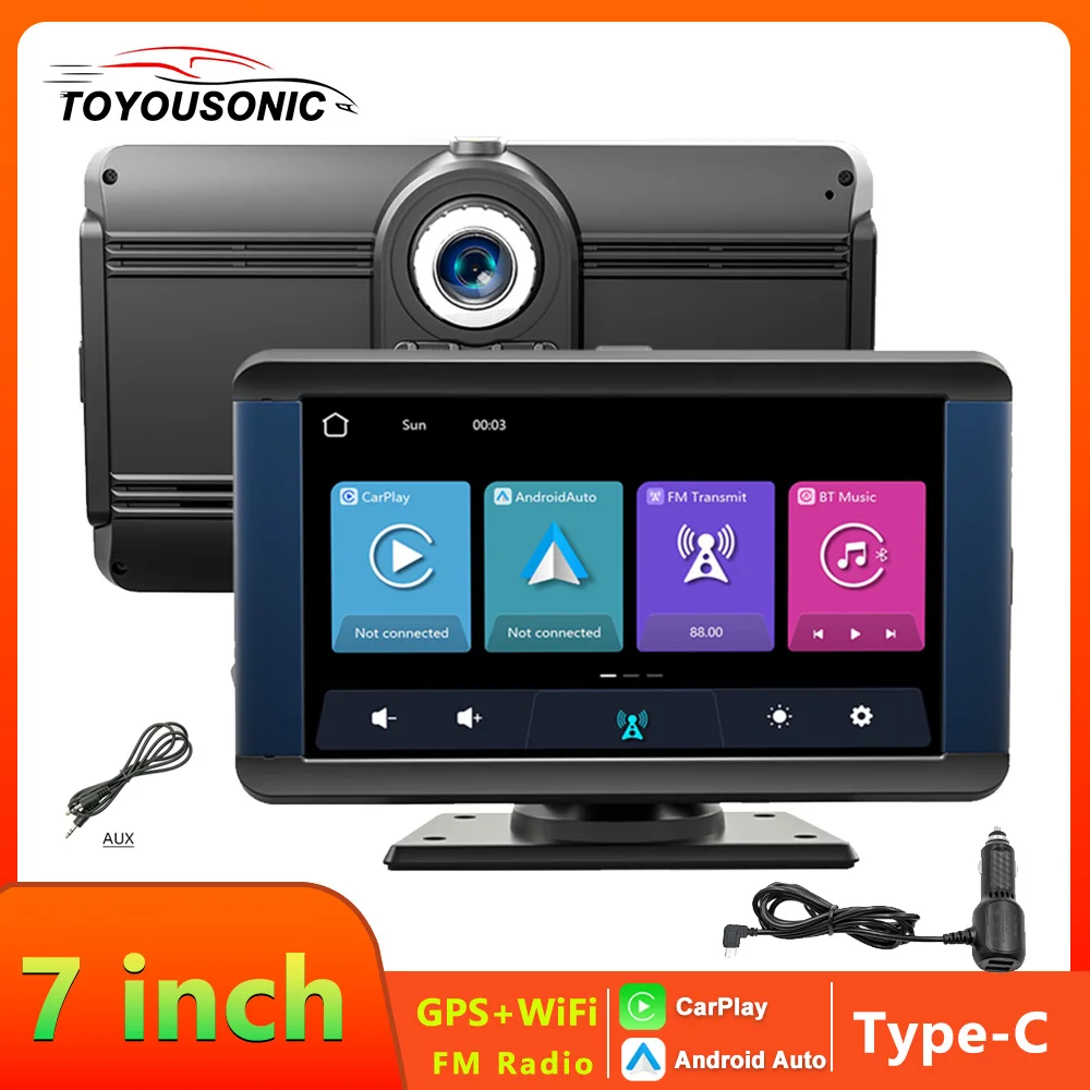 

Car Radio 7inch Touch Screen Universal Multimedia MP5 Player Carplay Adroid Auto Autoradio Bluetooth USB Type-C HD FM Car Stereo