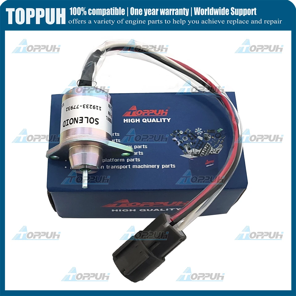 

119233-77932 Shutoff Solenoid 12V For Yanmar Engine TB235 3TNV88-BPTB2 119233-77931 425-35925 12V