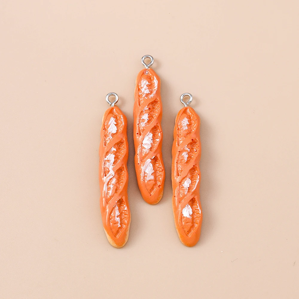 Leslie 10 Stück süße Waffel-Croissant-Ei-Törtchen-Baguette-Brot-Charms-Anhänger für Ohrringe, Armbänder, Halsketten, Schmuckherstellung, DIY – Detail 6