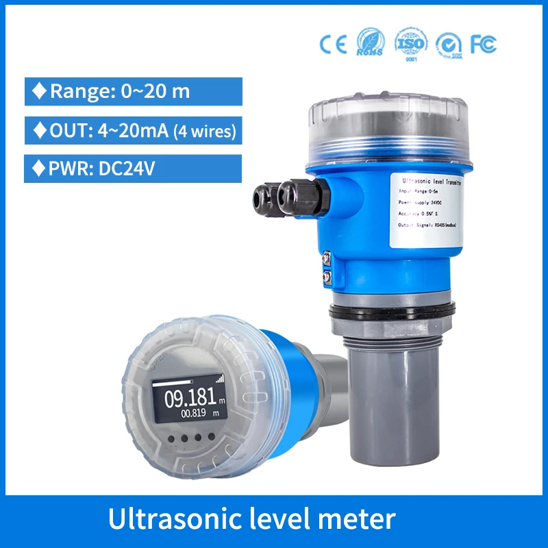 

4-20ma water liquid ultrasonic level meter gauge dc24v non contact lpg diesel fuel oil tank ultrasonic level sensor transmitter