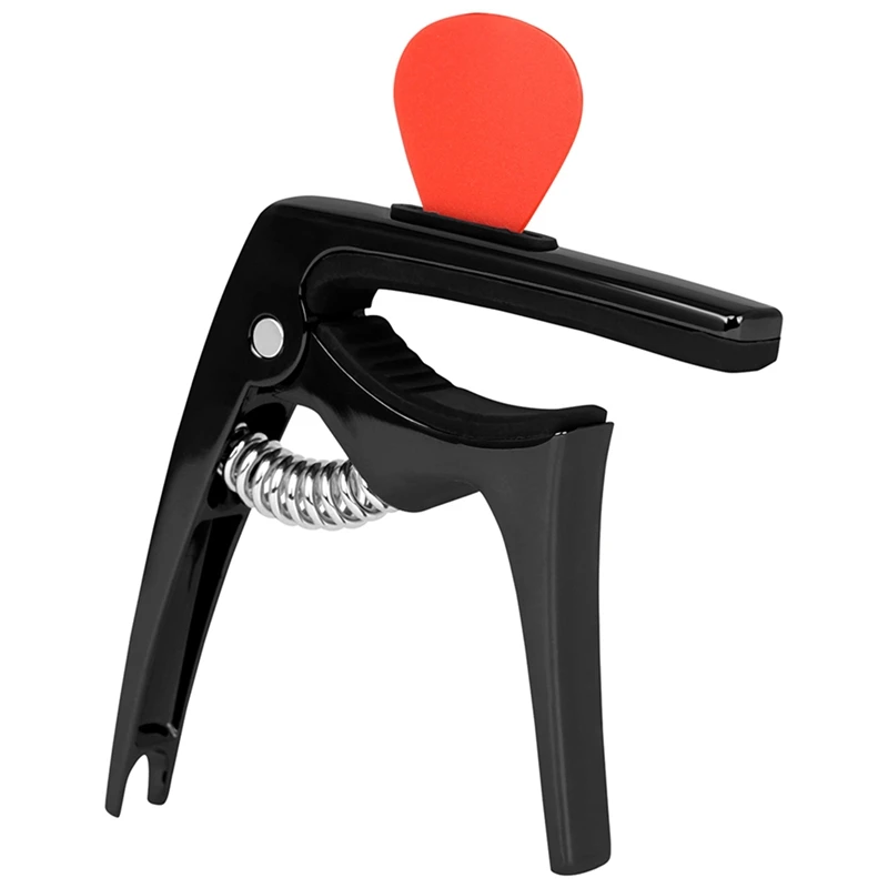 1 Set Folk Guitar Capo Plug-In Paddle 3-In-1 Multi-Functional Metal Capo Electric Black Easy To Use