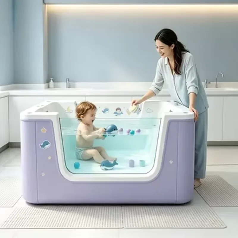 Portable Folding Baby Bath Tub with Adjustable Shoulder Straps Padded Design for Infant Comfort Safe Newborn Washing Basin