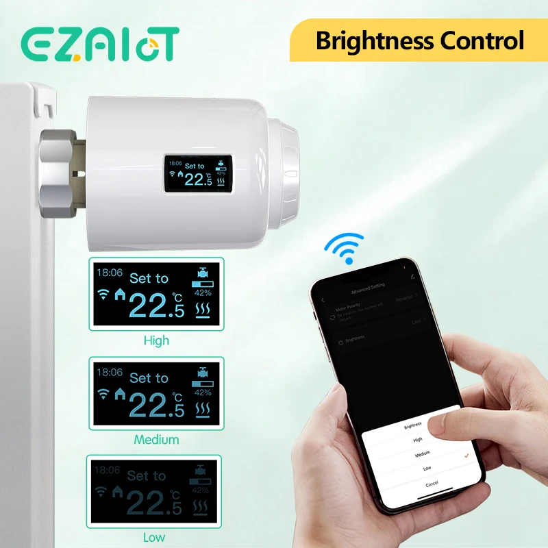 Smart Thermostatic Radiator Valve Actuator Bluetooth TRV Tuya Programmable Heating Temperature Controller Alexa Google Assistant