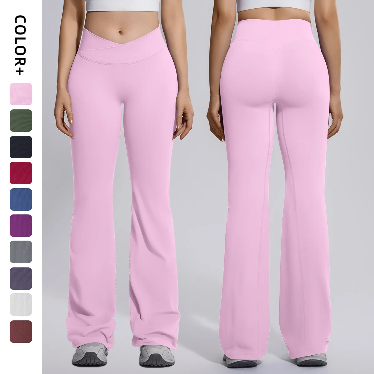 

Summer Woman Yoga Pants High Waisted Lifting Buttocks Sports Fitness Pants Loose Wide Leg Pants Solid Color Quick Drying Pants