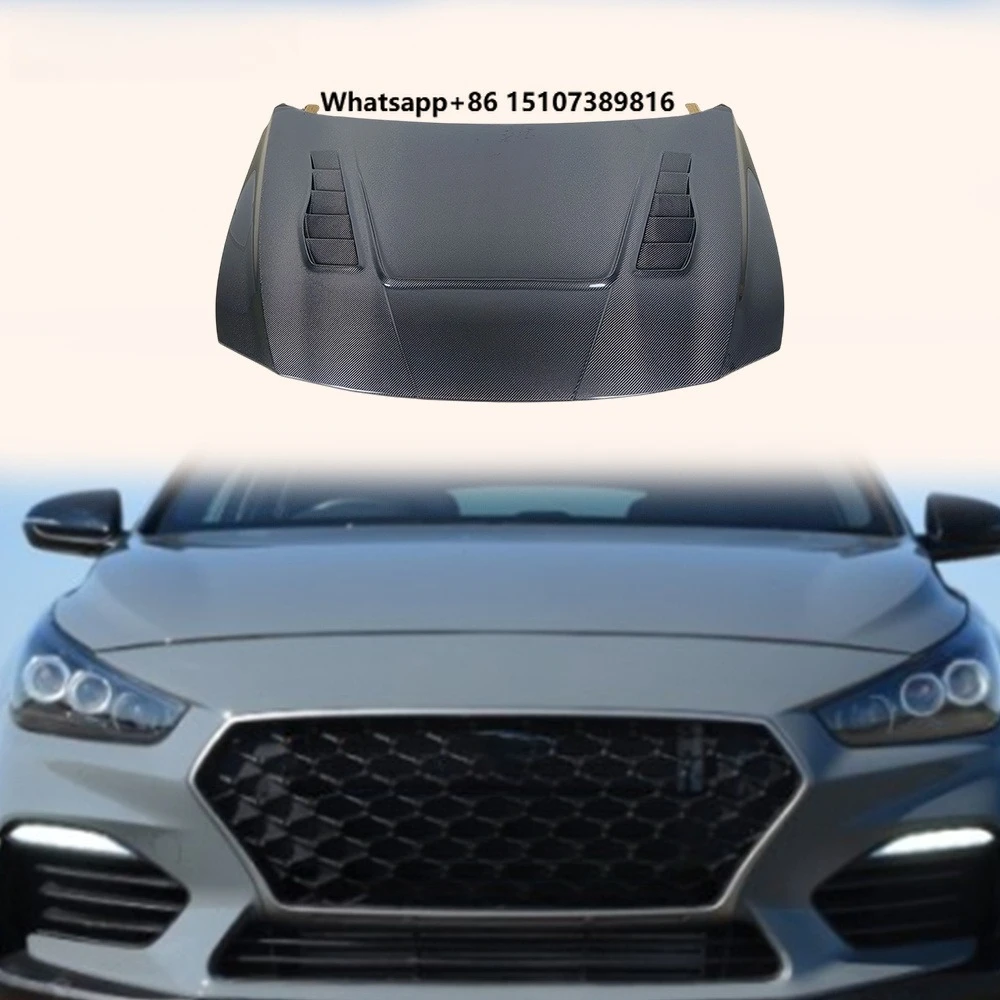 For Elantra 23-25 N Spec KZ Style Vented Front Hood Bonnet Carbon Fiber