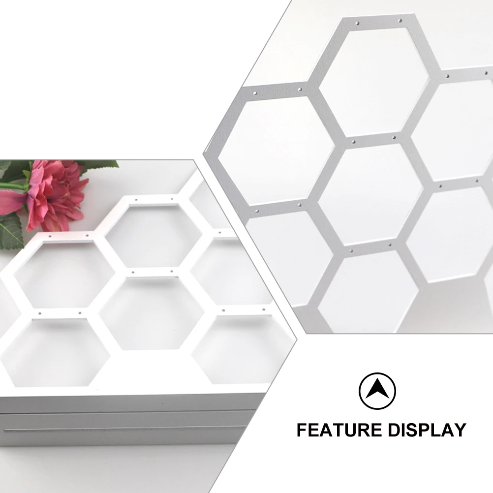 

Деревянная подставка для украшений, органайзер для хранения серег и ожерелий, практичная полка для демонстрации ювелирных изделий в форме сот, 1 шт.