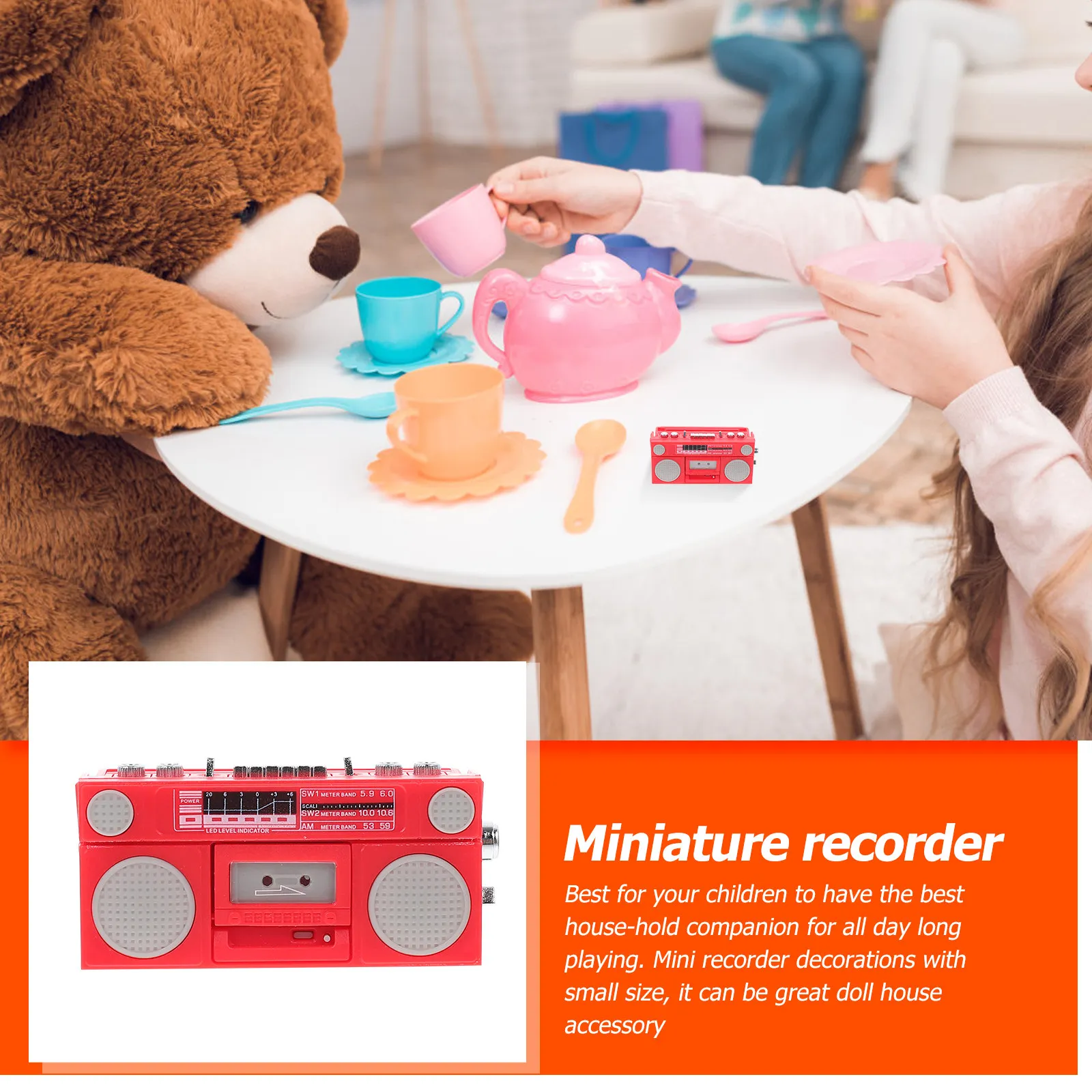 

1 шт. Миниатюрный декоративный рекордер в ретро-стиле из АБС-пластика, аксессуар для кукольного домика 1:12, реалистичная мини-мебель для домашней сцены