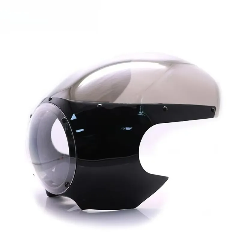 

Tat For Harley Sportster XL 883 1200 Motorcycle 5-3/4" Cut Out Cafe Racer Headlight Fairing Windscreen Cover