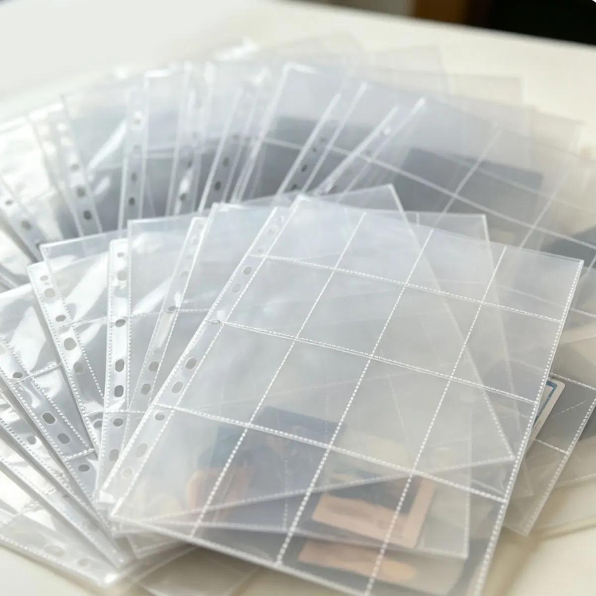 20Pcs Durable PP Card Sleeve Pages – 16-Grid Binder Sheets for Trading Cards, 2-Inch Photo Cards & Collectible  ZSY