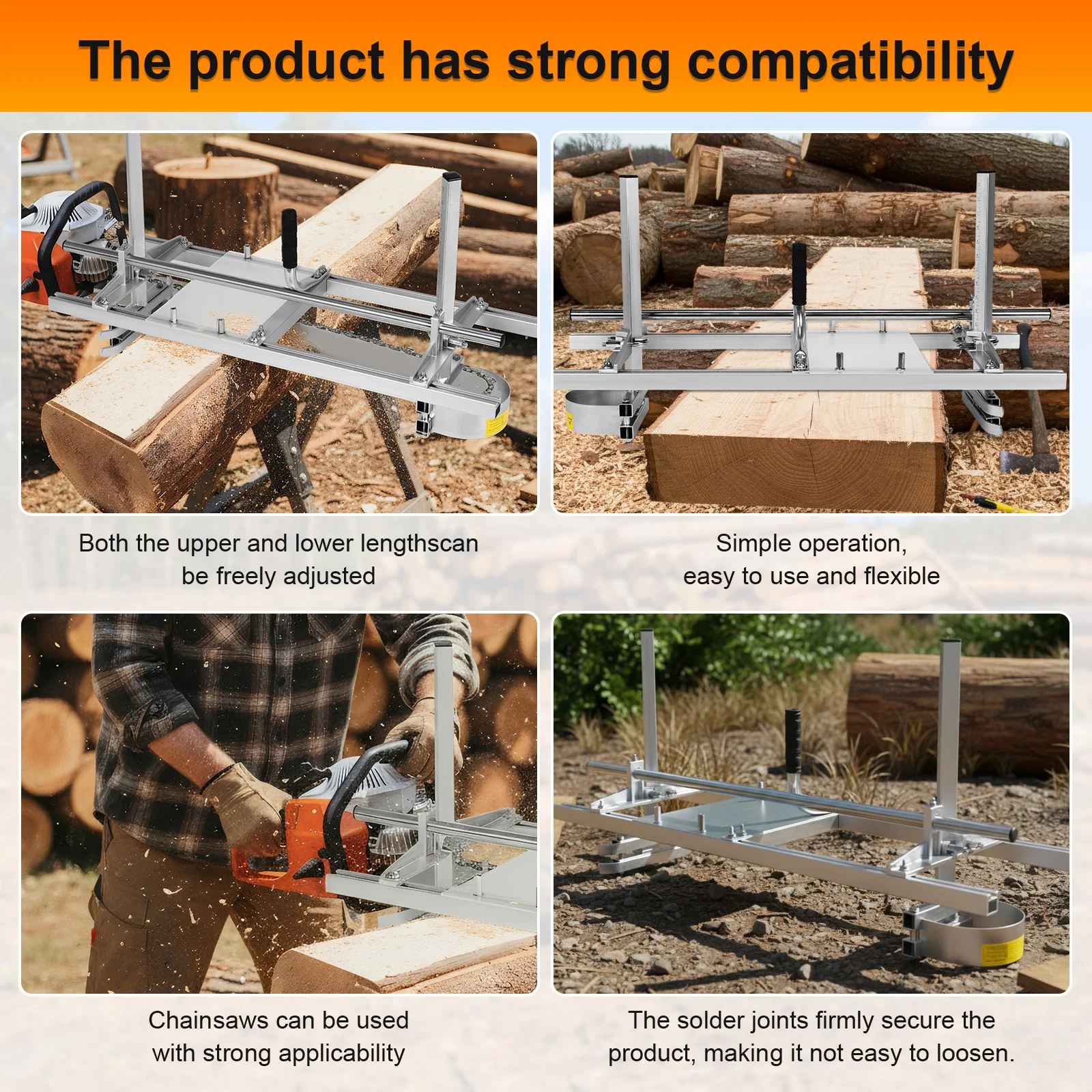 36 Zoll Stahl Kettensäge Planking Holz Schneiden Säge Mühle 0,5-12 Zoll Schneiden Dicke Tragbare Sägewerk Holz Befestigung Maschine Werkzeug