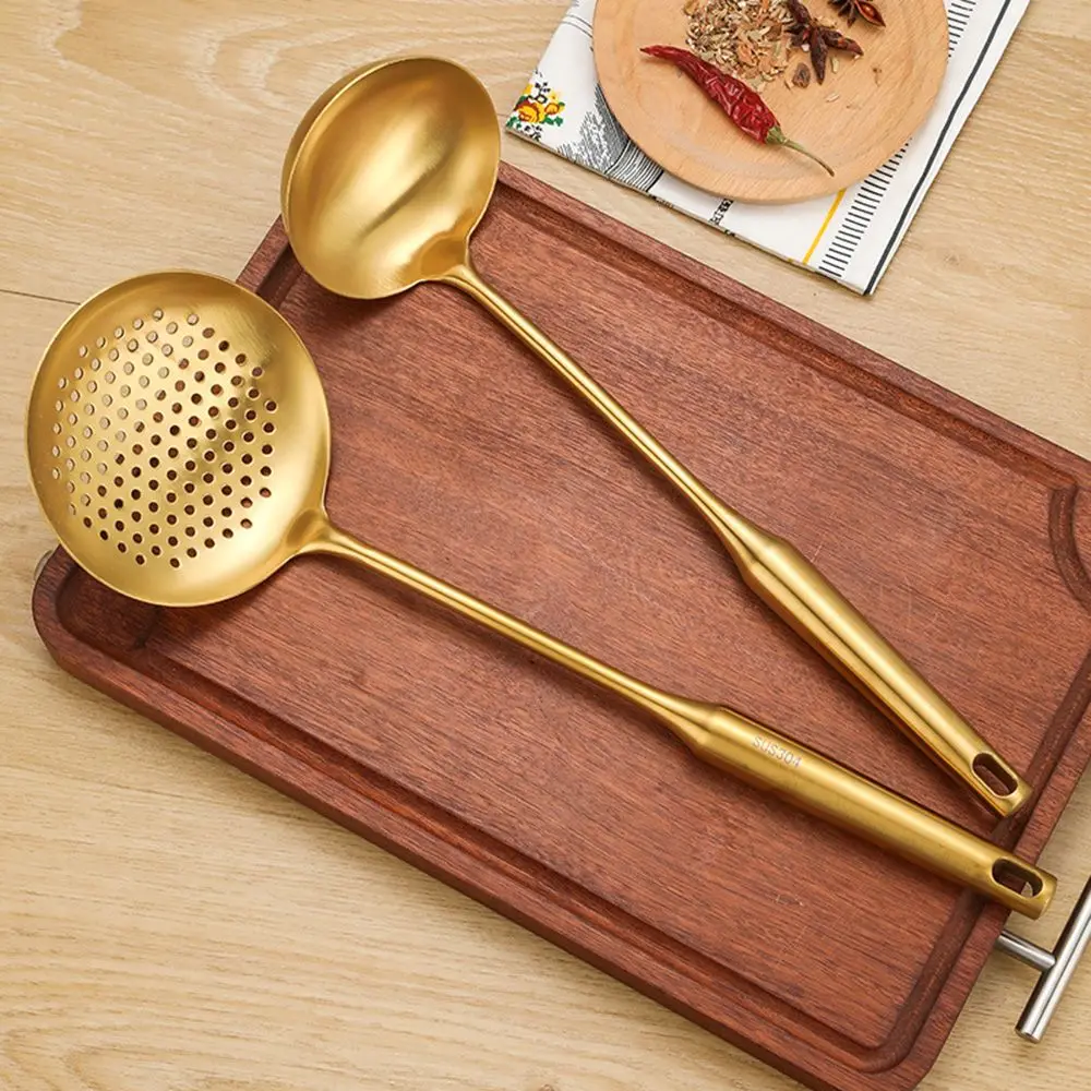 Nonstick Gold Rice Spoon Cooking Tools Tableware Kitchen Utensils Strainer Spoon Soup Ladle Spatula Fried Shovel Turners