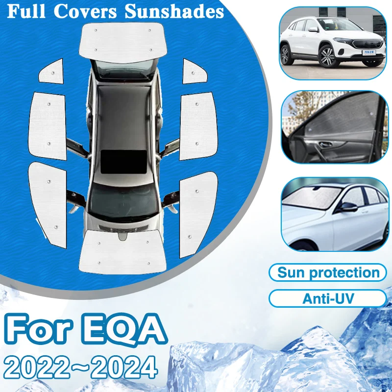

For Mercedes Benz EQA 2022 2023 2024 Accessories Car Window Visors Windshield Anti-UV Sun Protection Sunshades Parasol Stickers