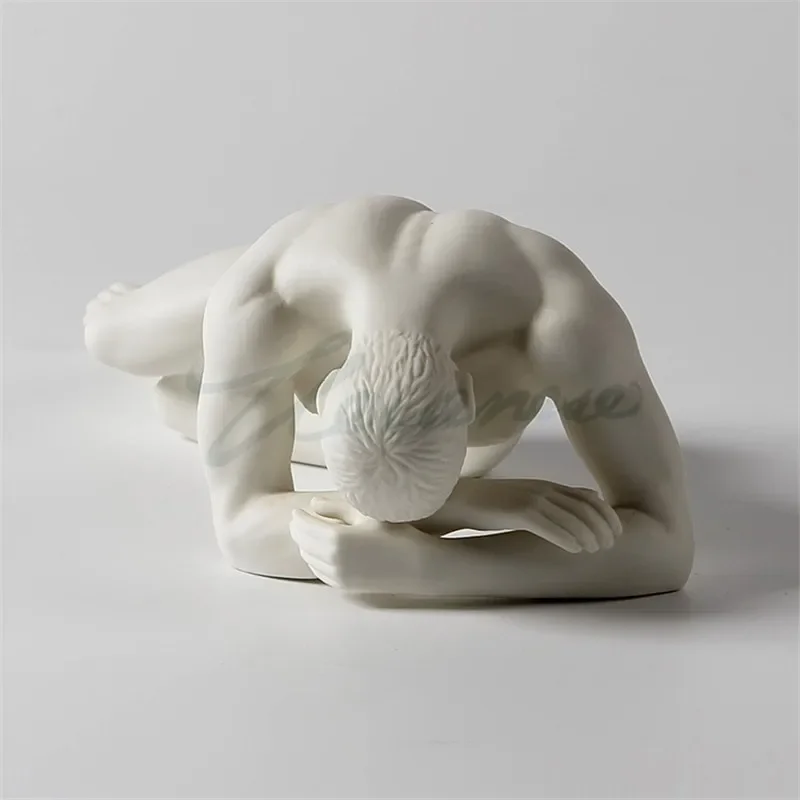 Modern Art Ceramics Statue Abstract Naked Body Art Sculpture Home Decor Nude Male Handicraft Interior Figurine Desk Decor