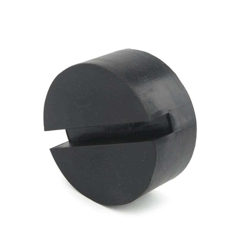 1 Pcs black rubber pad slotted floor jack pad wear-resistant shock-absorbing pad support block buffer block support