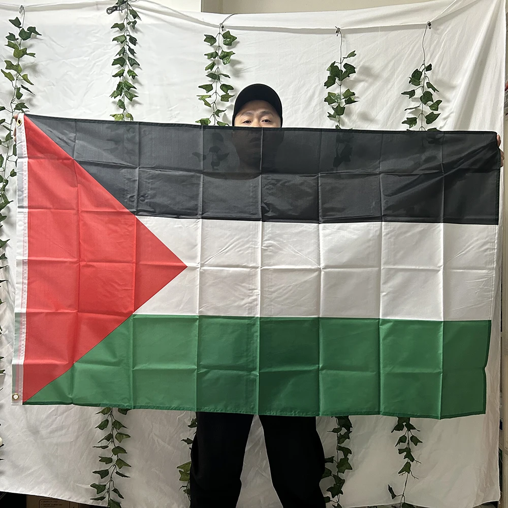 TIKI العلم فلسطين العلم 3x5ft 90x150 سنتيمتر البوليستر فلسطين العلم الوطني المعلق للزينة