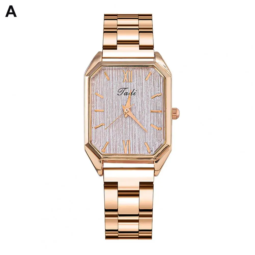 

Elegant Women Watch Elegant Stainless Steel Women's Watch with Rectangle Dial Quartz Movement Fashion Jewelry Strap for Ladies