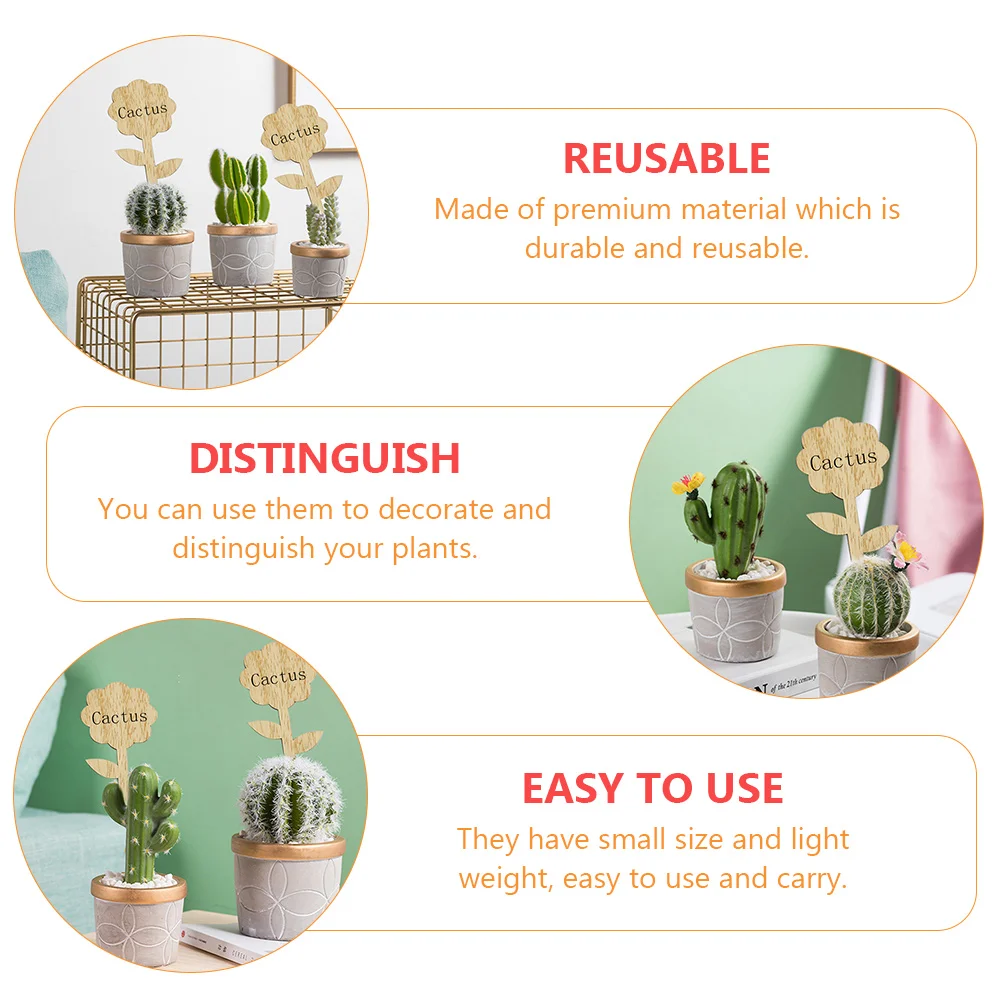 

60 Pcs Wooden Plant Labels Novel Gardening Tags Decorative Signs for Potted Plants Water Proof Double Sided Writable Markers