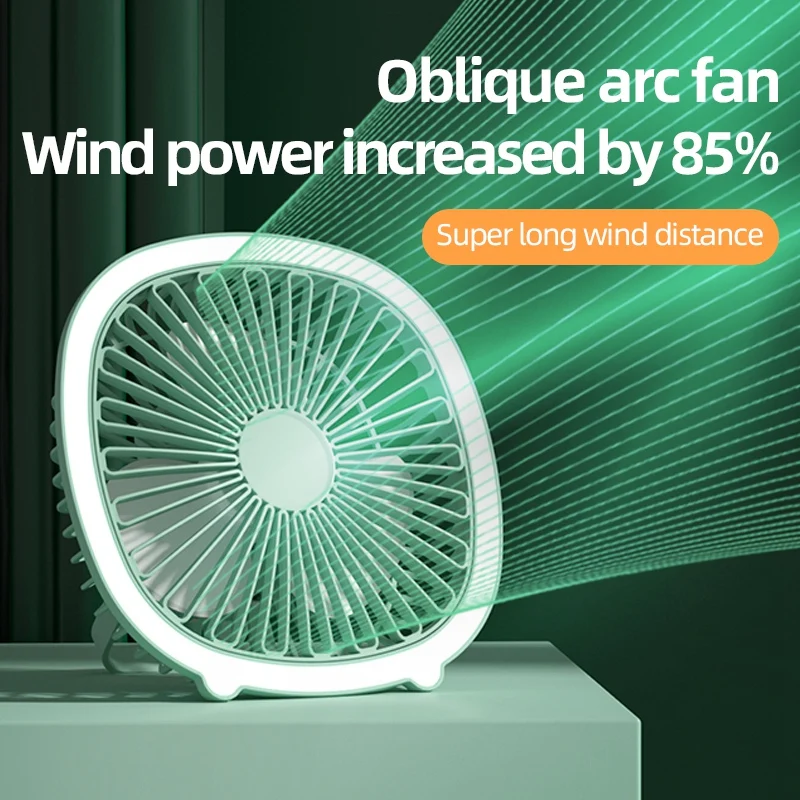 TKOH-Ventilatore da tavolo estivo Mini USB ricaricabile vento portatile da campeggio esterno pieghevole piccolo ventilatore