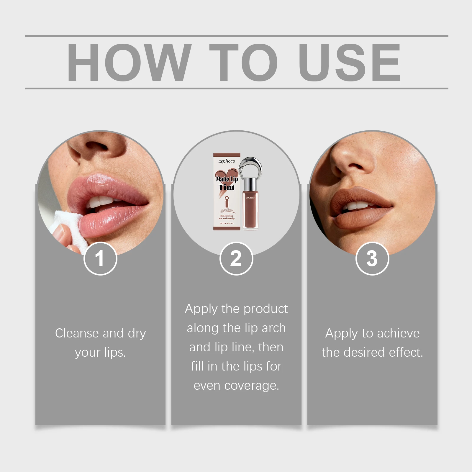 Zephoco Mehrfarbiger Lipgloss aus matter Seide, luftige, weiche, fokussierte Herbst-/Wintertöne, langanhaltender, feuchtigkeitsspendender Lippenstift-Lipgloss