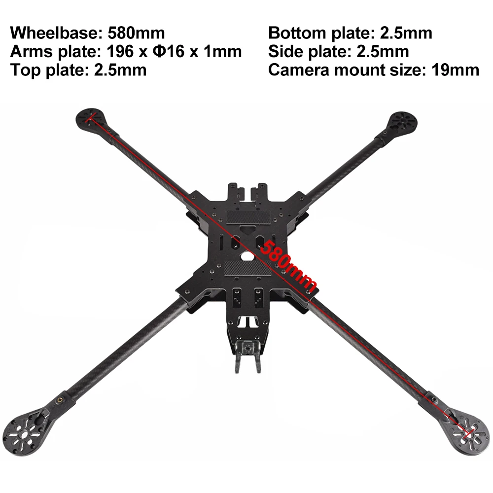 9IMOD-Drone de course FPV de 15 pouces, 580mm, en fibre de carbone, quadrirotor FPV, cadre FreKouframe avec pièces imprimées pour importateur de course RC FPV